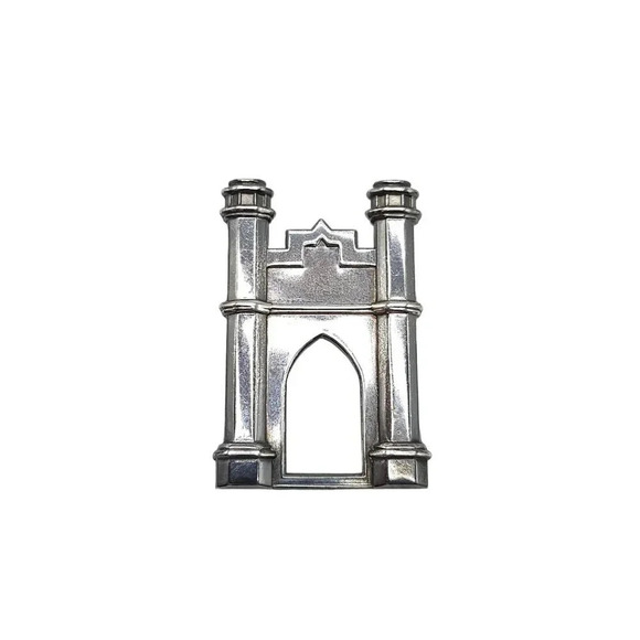 MBE Sterling Silver Castle Brooch Pin Vintage 11 grams - Picture 1 of 5